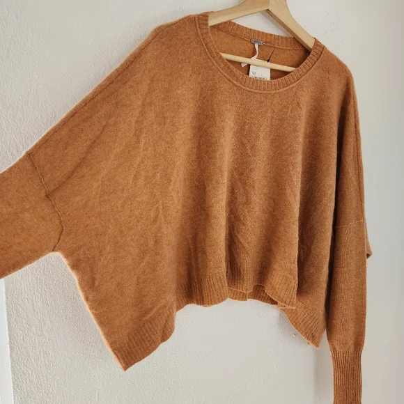 NWT Free People Cashmere Sweater Tan Small Medium - Picture 4 of 10